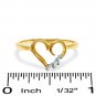 1/10 CT. Diamond Solitaire Heart Ribbon Ring in 10K Gold - Size 7