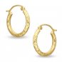 10K Gold 20mm Diamond-Cut Hoop Earrings