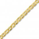 10K Gold 080 Gauge Solid Mariner Chain Bracelet - 8"