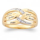 Mother's Diamond Accent Two-tone Name Bar Ring