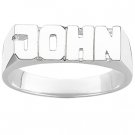 Sterling Silver Block Name Ring