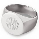 Sterling Silver Men's Monogram Top-Engraved Signet Ring