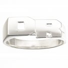 Sterling Silver Block Initials Ring