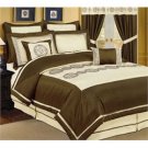 Chocolate/Cream Oversize 8 Pc Comforter Bed In A Bag Set