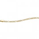 10K Gold 8 Inch Hollow Figaro Bracelet