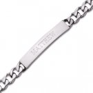 Sterling Silver Men's Curb Link Engraved ID Bracelet