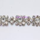 LG-368 costume applique clear rhinestone crystal silver chain trim for wedding cake / gown 1 yard