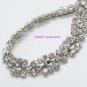 LG-368 costume applique clear rhinestone crystal silver chain trim for wedding cake / gown 1 yard
