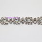 LG-368 costume applique clear rhinestone crystal silver chain trim for wedding cake / gown 1 yard
