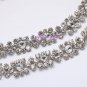 LG-368 costume applique clear rhinestone crystal silver chain trim for wedding cake / gown 1 yard