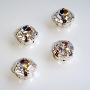 montee loose 4.5mm crystal sew on clear rhinestone Silver 1440 pcs