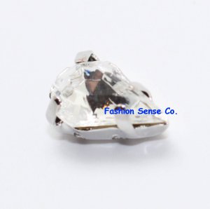 Teardrop 5x8mm millinery craft stitch sew on montee loose bead GLASS crystal chaton silver