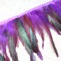 10 yards Clothing costume coque feather fringe couture applique trimming craft Purple