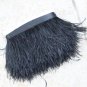 4 inches 10 yd Ostric feather fringe costume applique ribbon trimming clothing trim black