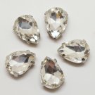 Teardrop 10x14mm millinery craft stitch sew on montee loose bead GLASS crystal chaton silver