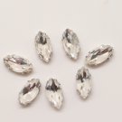 Marquis navette 5x10mm millinery craft stitch sew on montee loose bead GLASS crystal chaton silver