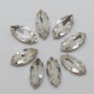 Marquis navette 7x15mm millinery craft stitch sew on montee loose bead GLASS crystal chaton silver