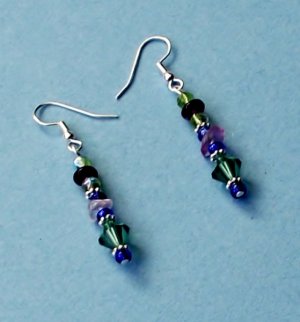 Amethyst and Olivine "Dangle Earrings"