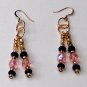 Rose Czeck Glass Beads "Dangle Earrings"