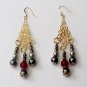 Pearl and Carnelian Chandelier Earrings