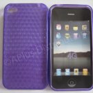 Diamond Cut TPU Soft Case Cover for apple iphone 4G(Purple)