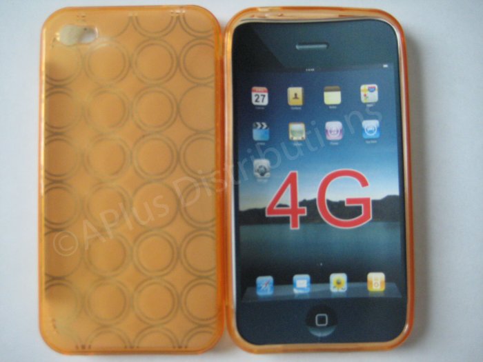 Multi-Circles TPU Soft Case Cover for apple iphone 4G(Orange)