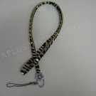 NEW FASHIONABLE METALLIC ZEBRA PRINT LANYARD - GOLD