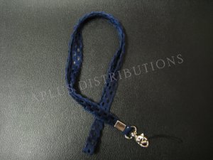 NEW FASHIONABLE SUEDE CHECKERED PATTERN LANYARD - BLUE