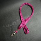 NEW FASHIONABLE SUEDE CHECKERED PATTERN LANYARD - HOT PINK