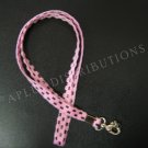 NEW FASHIONABLE SUEDE CHECKERED PATTERN LANYARD - LIGHT PINK
