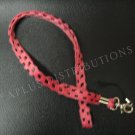 NEW FASHIONABLE SUEDE CHECKERED PATTERN LANYARD - PEACH