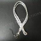NEW FASHIONABLE SUEDE CHECKERED PATTERN LANYARD - WHITE