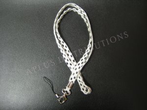 NEW FASHIONABLE SUEDE CHECKERED PATTERN LANYARD - WHITE