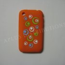 New Orange Circles Design Silicone Cover For iPhone 3G 3GS - (0014)