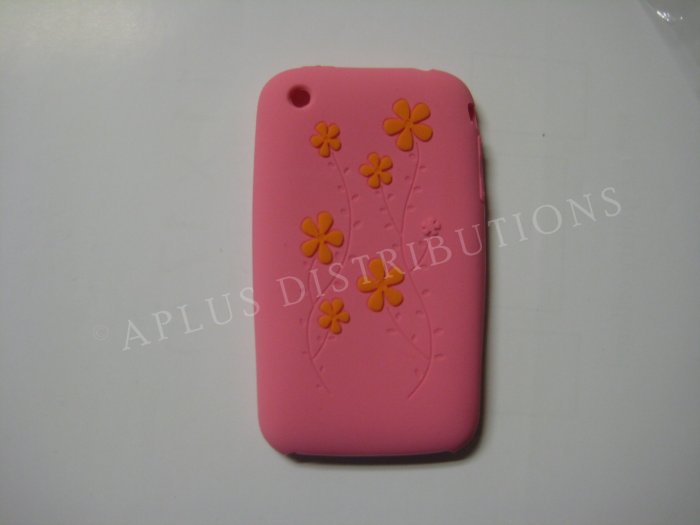 New Pink Daisies Design Silicone Cover For iPhone 3G 3GS - (0035)