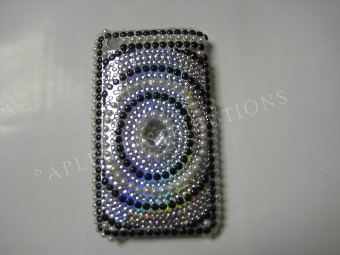 New Black Diamond In Circle Design Crystal Bling Diamond Case For iPhone 3G 3Gs - (0023)