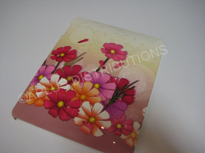 Plastic Hard Back Snap-On Cover for Apple iPad FLOWER POWER-MULTI-COLOR
