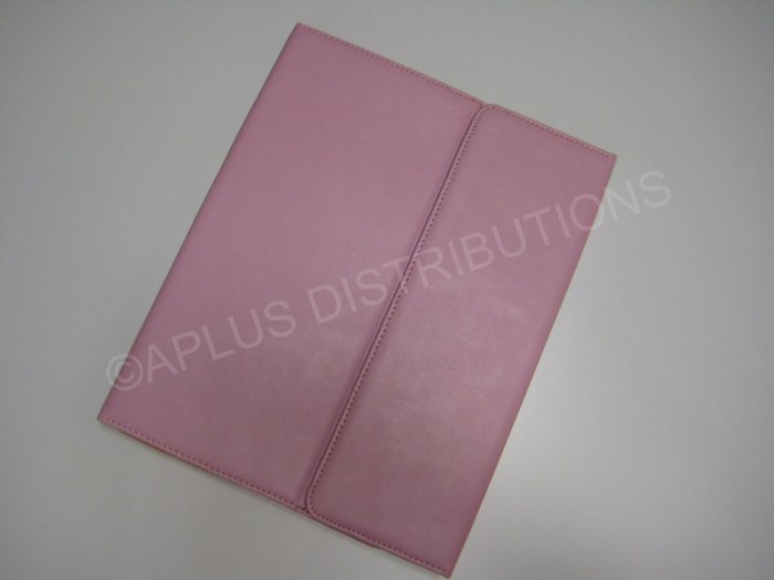 NEW LEATHER NOTEBOOK STYLE FOR APPLE iPAD- PINK