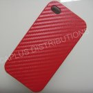 New Red Carbon Flap Cover Design Hard Protective Cover For iPhone 4 - (0135)