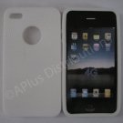 New White Thumb Print Pattern Silicone Cover For iPhone 4 - (0137)