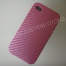 New Pink Carbon Flap Cover Design Hard Protective Cover For iPhone 4 - (0136)