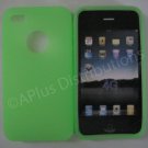 New Lime Green Thumb Print Pattern Silicone Cover For iPhone 4 - (0138)