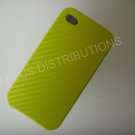 New Yellow Carbon Flap Cover Design Hard Protective Cover For iPhone 4 - (0138)