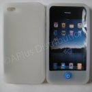 New Clear Solid Color W/Candy Button Design Silicone Cover For iPhone 4 - (0152)