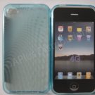 New Light Blue Transparent Roundlets Design TPU Cover For iPhone 4 - (0084)