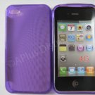New Purple Transparent Roundlets Design TPU Cover For iPhone 4 - (0082)