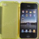 New Yellow Transparent Solid Color Design TPU Cover For iPhone 4 - (0068)