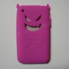 New Hot Pink Devil Design Silicone Cover For iPhone 3G 3GS - (0021)