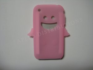 New Light Pink Angel Design Silicone Cover For iPhone 3G 3GS - (0026)