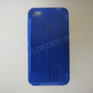 New Dark Blue Tpu Wood Design TPU Cover For iPhone 4 - (0062)